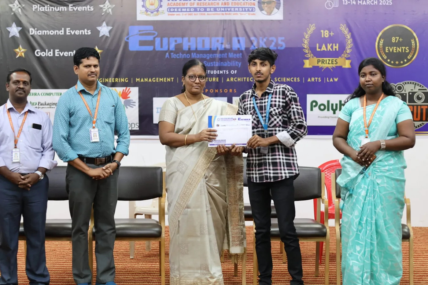 Receiving the first place certificate at the SolveX AI Challenge